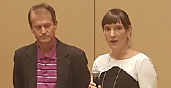 Ray Michael Droby, PhD, received the Excellence in Rural Health Award from Committee on Rural Health Chair, Emily Selby-Nelson, PsyD.