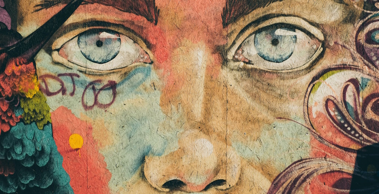 Eyes in an art mural graffiti