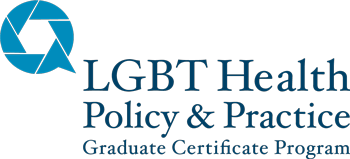 Blue logo with white background for LGBT Health Policy and Practice program