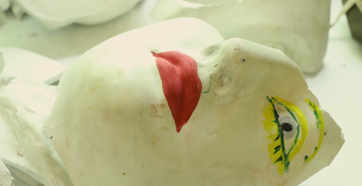 Face made of plaster