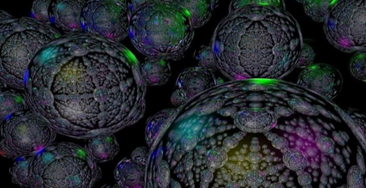a colored microscopic image 