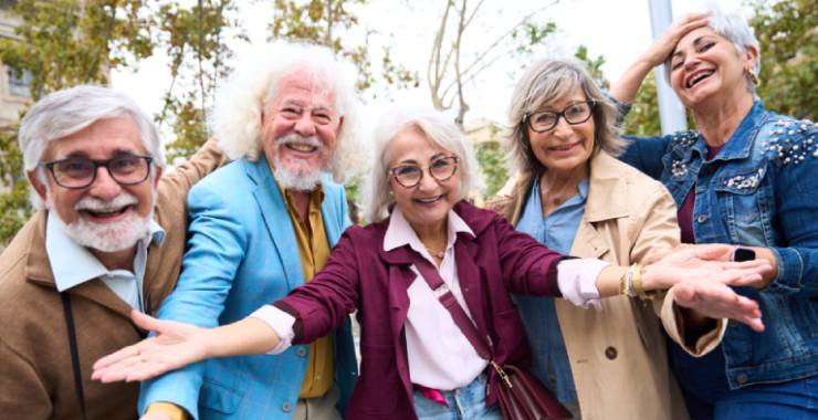 group of older men and women