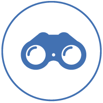 Icon representing research