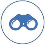 Icon representing research