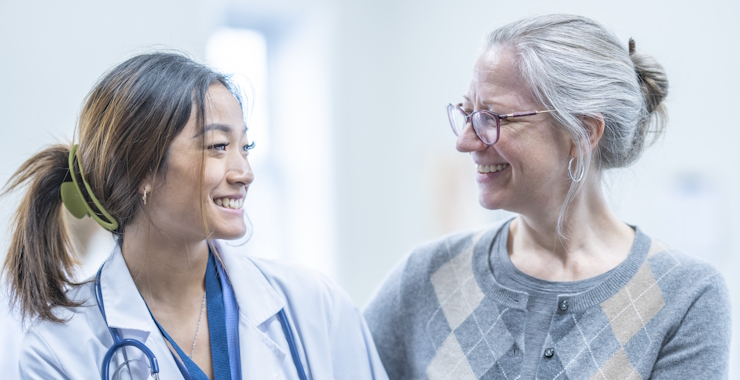 an older woman with a young woman physician