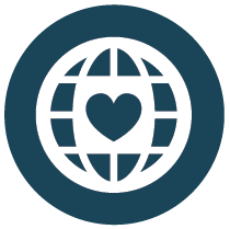 Globe with centered heart