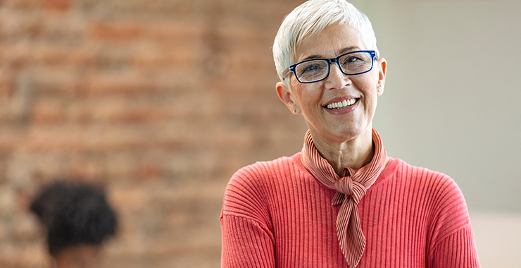 A smiling older woman