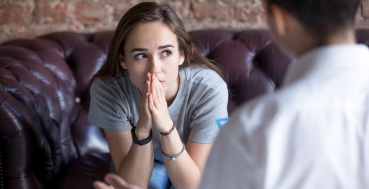 Woman in a therapy session